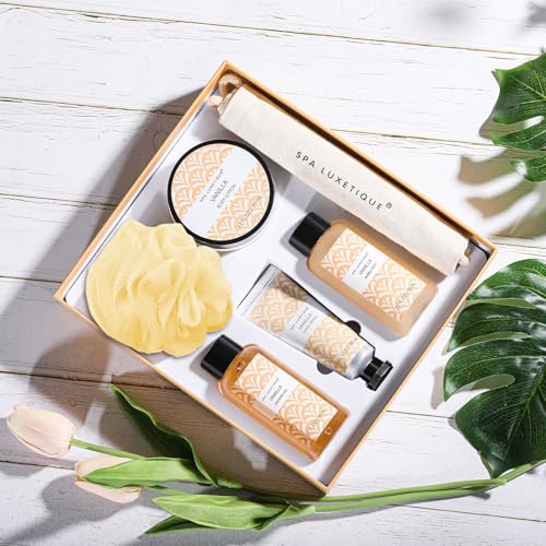 Spa Luxetique Spa Gift Set, 6pcs Vanilla Bath Gifts for Women, Travel Gift Box with Hand Cream, Body Lotion, Shower Gel, Bubble Bath, Mothers Day Gifts, Valentine's Gifts for Her - Image 3