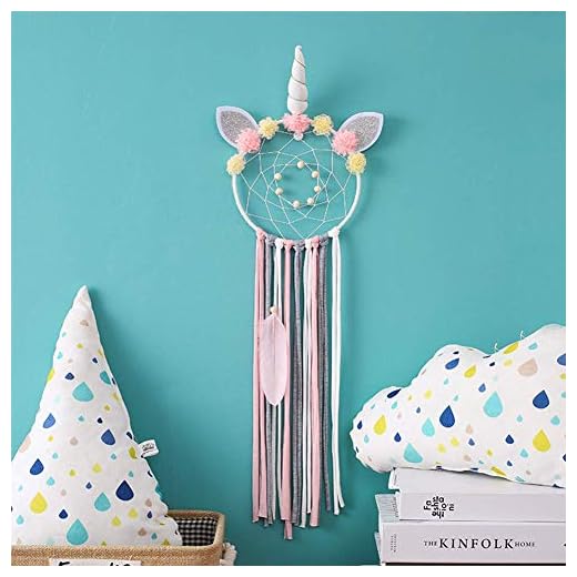 Dsaren Atrapasueños Infantil Hecho A Mano Atrapador de Sueños Rosa Floral Colgante Pared Decoraciones Dormitorio Niña, Fiesta de Bodas, Mejores Regalos Cumpleaños Baby Shower (Blanco)