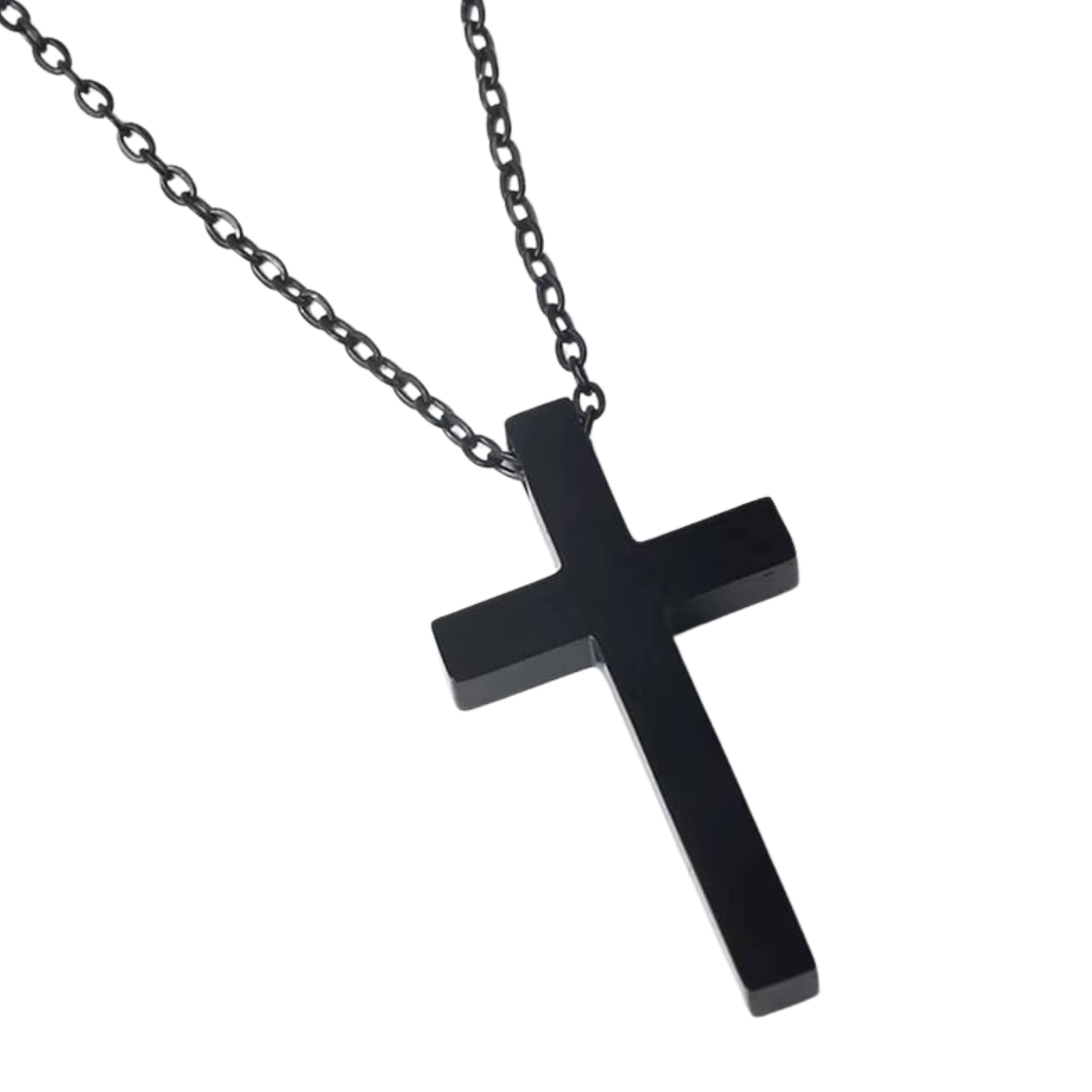 Cross Pendant Necklace, Stainless Steel Cross Necklace Solid Cross Pendant Necklace Christian Necklace for Men Silver-image-8