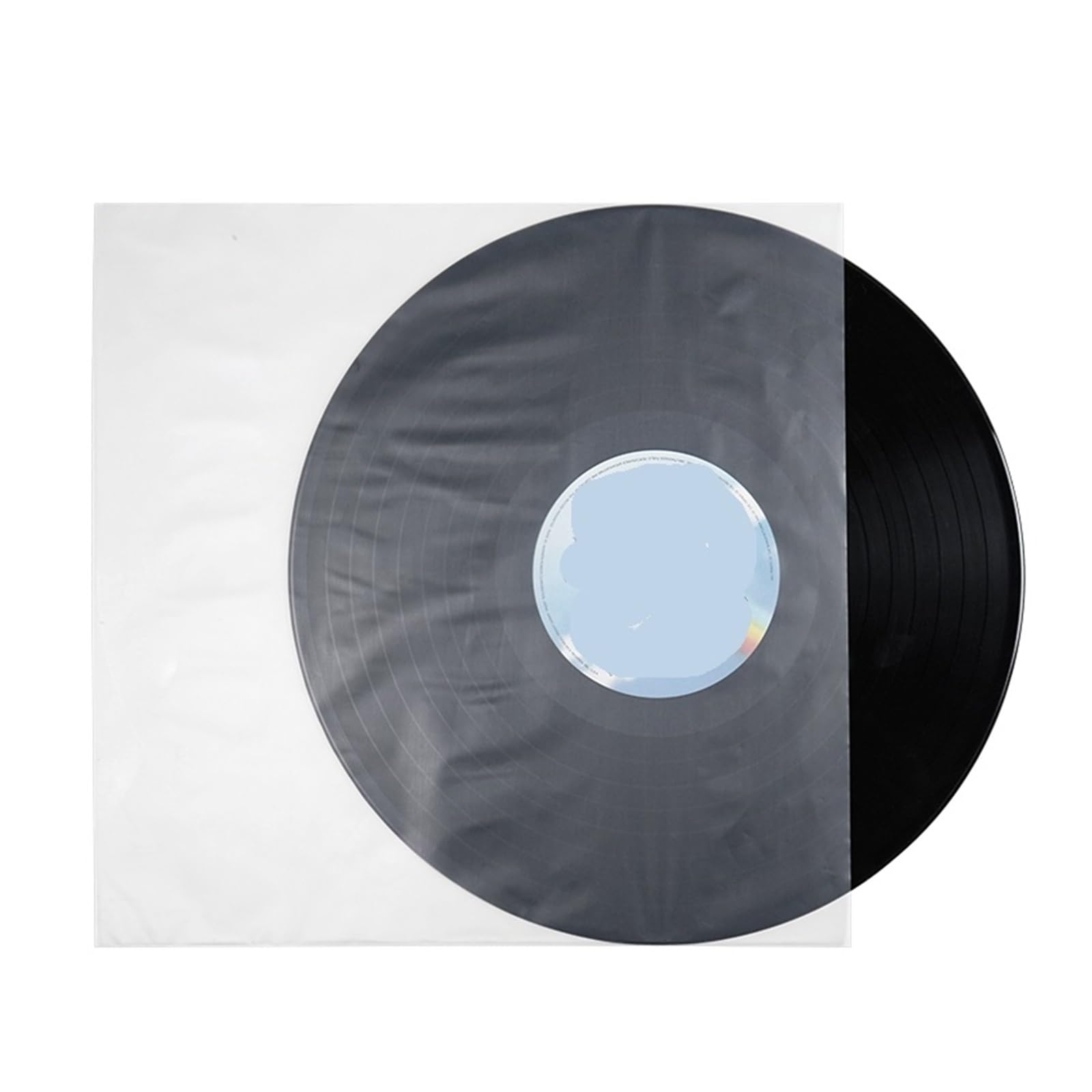 Buste interne in vinile, Confezione Da 50 Buste Interne for Dischi In Vinile In Plastica Trasparente 3 Mil for LP 12'' Quadrate A Semicerchio(Transparent 50pcs Semicircle)