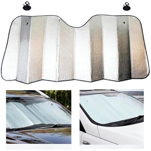 Prelisee Sonnenschutz Auto Frontscheibe Frontscheibenabdeckung Auto Abdeckung Windschutzscheibe, Hitzeschutz faltbar (140cm x 70cm)