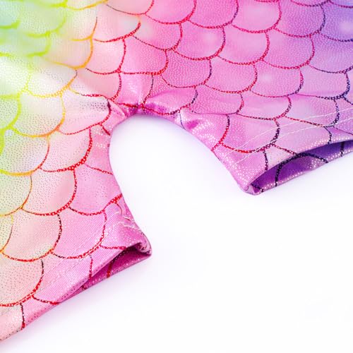 Image of EQSJIU Gymnastics Leotards for Girls Kids Rainbow Mosaic Mermaid Butterfly Stars Leopard Galaxy Tie Dye Cosmos Leopard