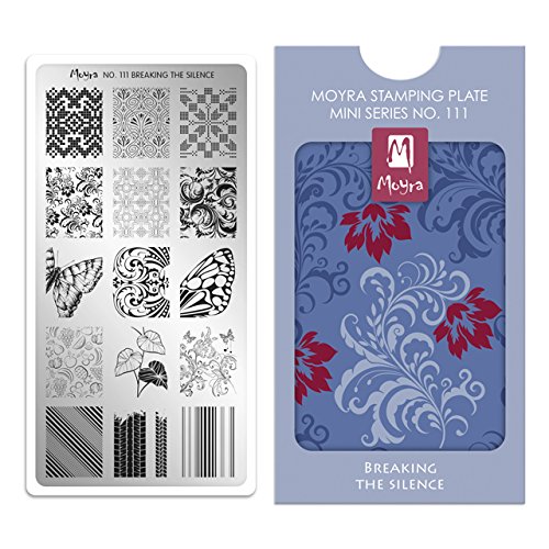 New for Small Nails MOYRA Mini Stamping Plate #111"Breaking The Silence" Stamping Plate