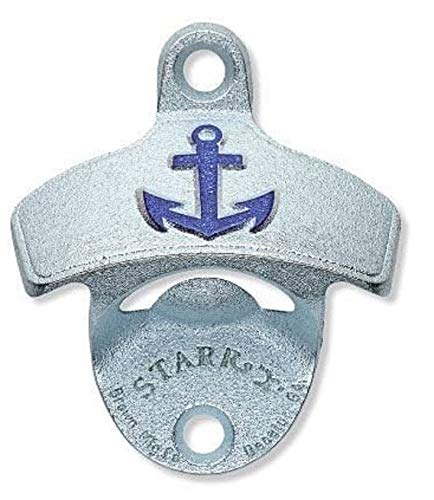 Embossed Blue Anchor Starr 'X' Wall Mount Zinc Bottle Opener