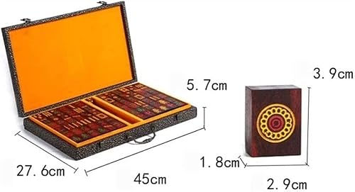 Miniatura 2 de DDYYCX Juego de Mahjong chino, juego de 144 mini Mahjong, juego de Mahjong chino con caja de madera, azulejos de Mahjong para viajes, fiesta, juego