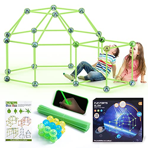 150 PCS GLOW FORT BUILDING KITS FOR KIDS CREATIVE TOYS FORTS FOR 314