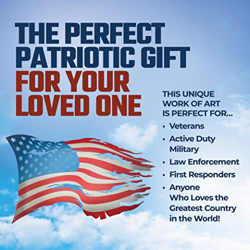 Raven Steel 24" Metal American Flag - Patriotic Wall Art Best For Home Décor Or Office Decor - Made In The Usa By Veterans - Tattered Distressed Old Glory Design #TOP2