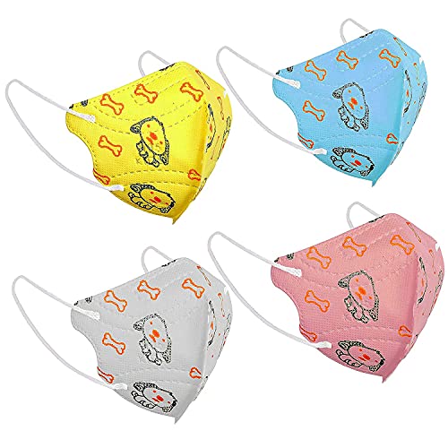 Image of N95 Style Kids Face Mask with Printed Design | Washable & Reusable Earloop Mask for Boys & Girls | Comfortable Breathable Face Cover for Kids Age 3-15 Years (Multicolor)