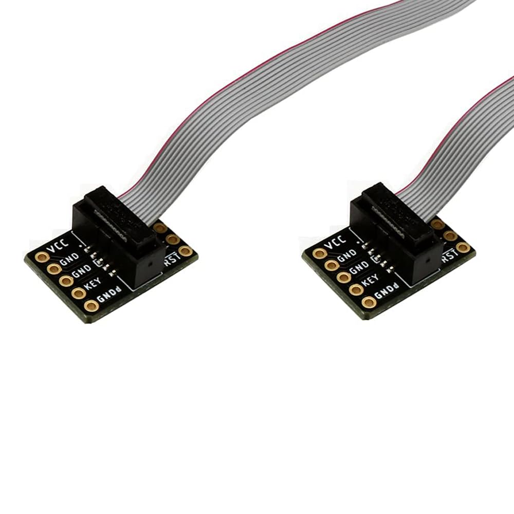 Treedix Adattatore SWD Breakout JTAG Debug Board 2 File 1,27mm Pitch 10 Pin Femmina a Femmina IDC Maschio Flessibile Grigio Banda Jumper Cavo 200mm