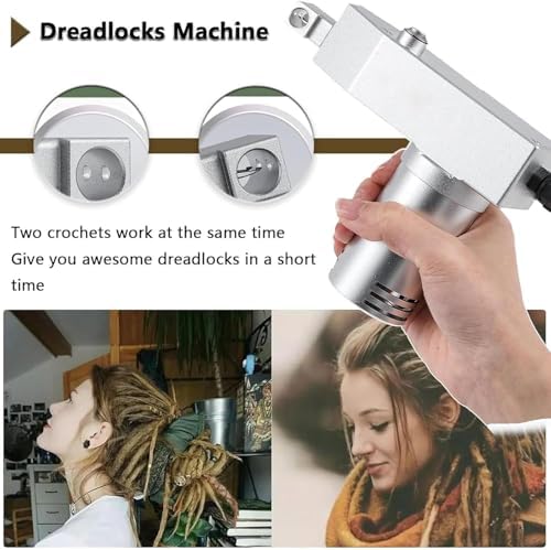 Automatic Electric Dreadlock Machine - Instant Crochet Tool for Dreadlocks & Bangs, Compatible with Human & Synthetic Hair, Easy to Use, Perfect for Beginners