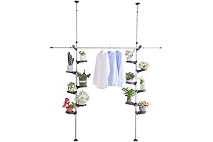 BAOYOUNI Tension Plant Pole Stands with Double Quilt Rods