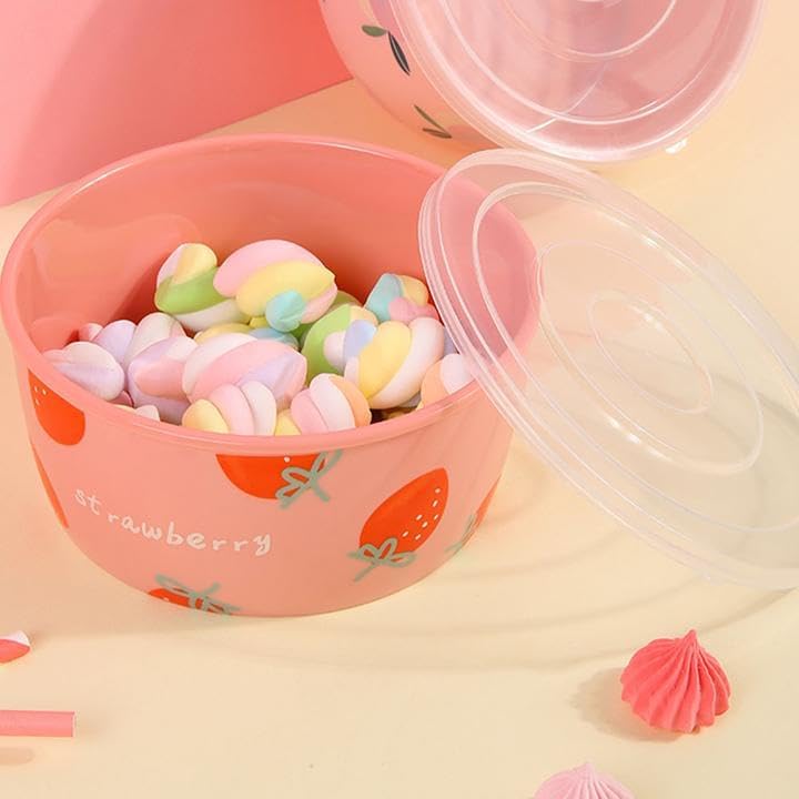 3 Pack Fruit Stroage Boxes Snack Containers Strawberry Bento Lunch Box with Transparent Lids, Reusable Meal Prep Food Storage Containers