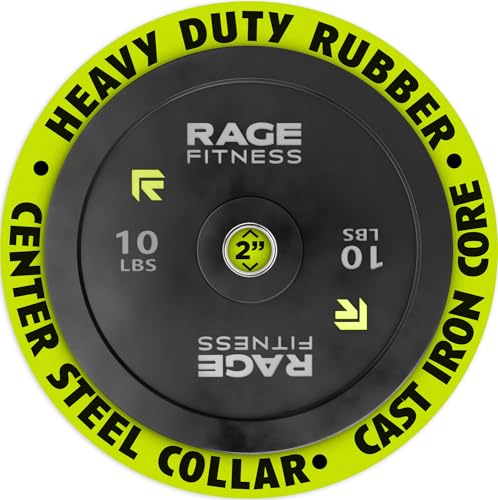 Rage Fitness 10lb Olympic Bumper Plates, 17.5
