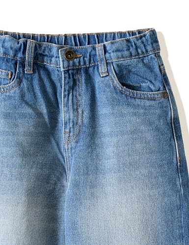 Image of Amazon Brand - Symbol Girls Cotton Wide Leg Fit Jeans | Casual Denim | Age 6-14 Years