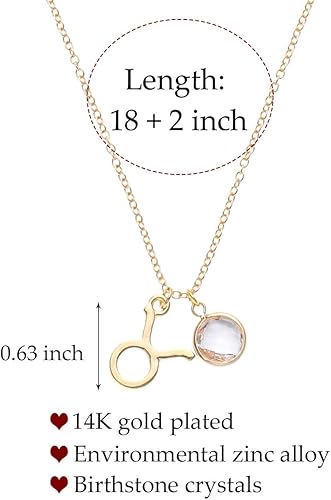 Miniatura 2 de TGOLM 14k Gold Plated Zodiac Birthstone Pendant Necklace, Horoscope Sign Charm Necklace for Women Girls' Birthday Gift