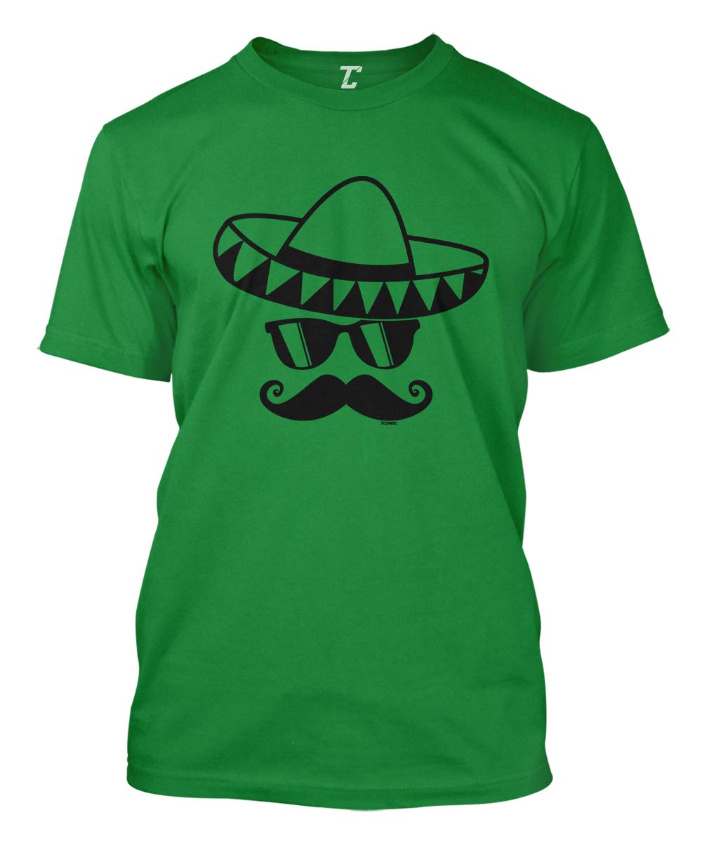 TcomboCinco De Mayo Mustache Face - Sombrero Men's T-shirt