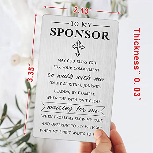 Laluminter Confirmation Sponsor Gifts - May God Bless You Sponsor Engraved Wallet Card for Women Men - Thank You Card to My Sponsor2