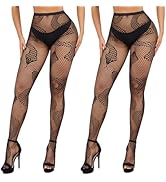 2 Pairs Fishnet Tights for Women,Black Snake Tights Patterned Fishnet Tights Stockings,High Waist...