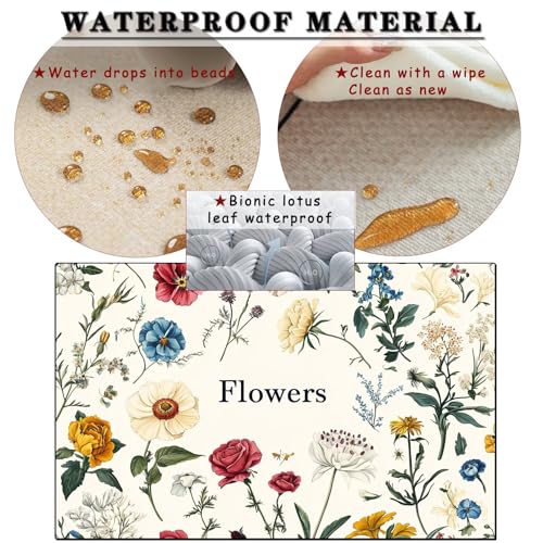 Tapis imperméable Flower 50x80cm lavable pour une cuisine propre - 3