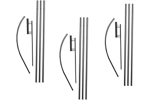 Swooper Flutter Flag Hardware-THREE 4 Piece Pole Kits with Ground Spikes