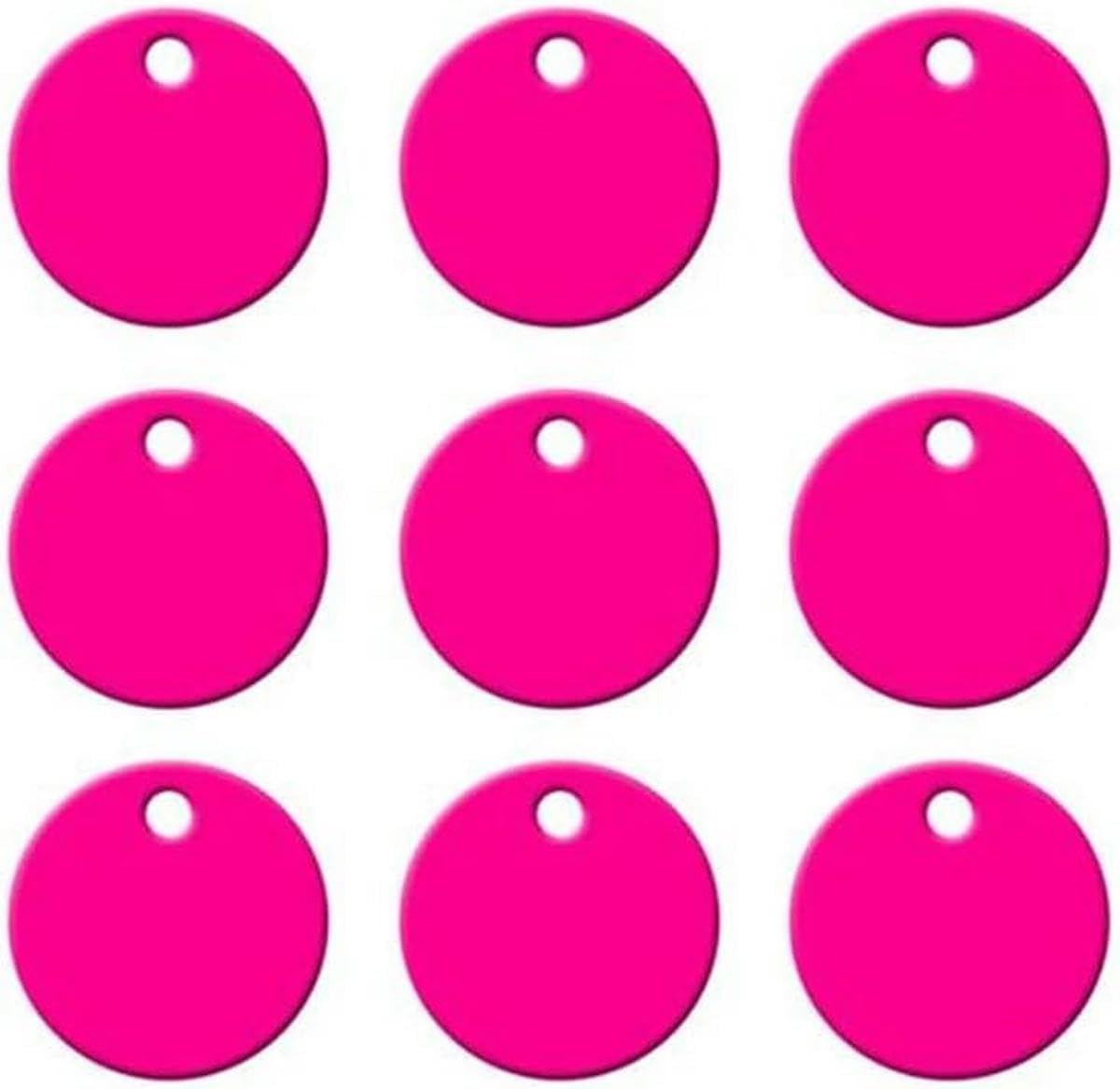 Lot de 100 étiquettes d'identification pour animaux de compagnie, nom, numéro de téléphone, adresse, pendentif rond en aluminium, étiquette d'identification pour chien, plaque signalétique personnali