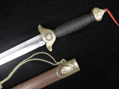 Training Sword/Hand Forged Gossip Tai Chi Sword/Stainless Steel Blade/Ormosia nenryi Scabbard/Alloy fittings/39