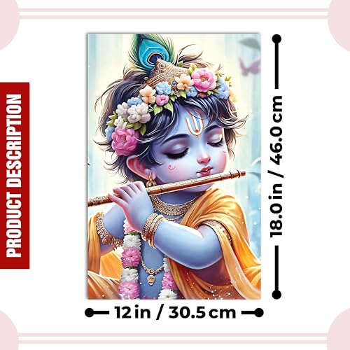 Image of Twinster Bal krishna Posters Photo for Pregnant Women, Baby Poster Self Adhesive (Size 45 cm by 30 cm) Pack of 1 (Design 12)