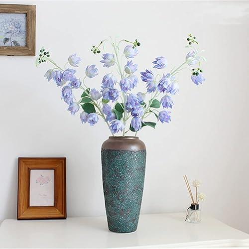 Miniatura 3 de 3 piezas de flores artificiales de seda de campanilla azul para exteriores, flores de seda sintética, lirio artificial grande del valle de lirio de