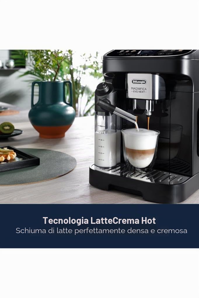 DeLonghi ECAM310.60.B Magnifica Evo Next Macchina da caffè Automatica, Preparazione Automatica, Montalatte