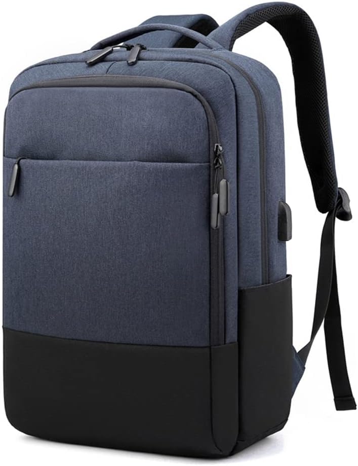 RYAP15.6 inch Large ty Computer Backpack Oxford Cloth Business Bag Outdoor Leisure Travel Bag with External USB Interface Blue