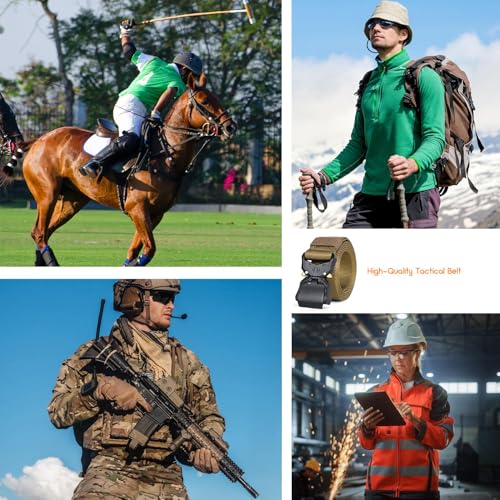 Tactical Belt, Military Hiking Rigger Nylon Web Work Belt with Heavy Duty Quick Release Buckle3