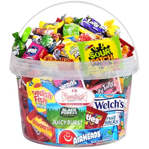 Bucket of Candy Variety Pack - 4LB Assorted Box - Gift for Kids, College Students &amp; Adults (4 Pound)