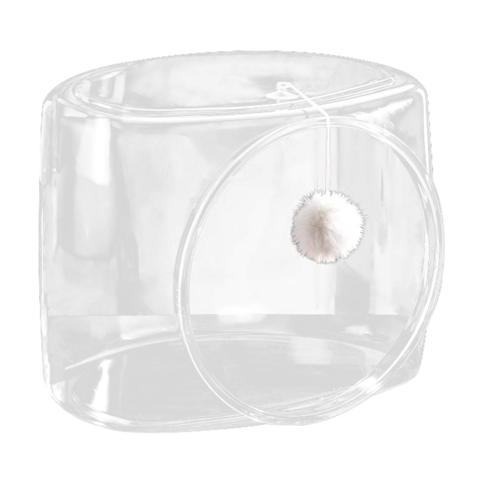 Transparente Katzenbett, Katzennest, Stabiles Aktivitätszentrum, Katzenzubehör, Haustierbett für Wohnungskatzen, Schlafplatz für Kaninchen, Quadratischer