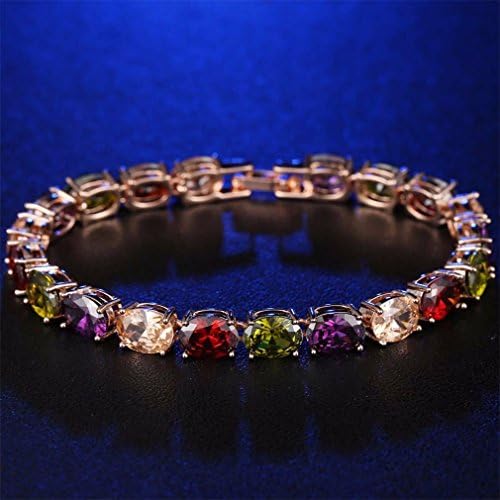 YAZILIND Buckle Bracelet Rose Gold Plated Color Water Drop Shape Cubic Zirconia for Women (17cm)