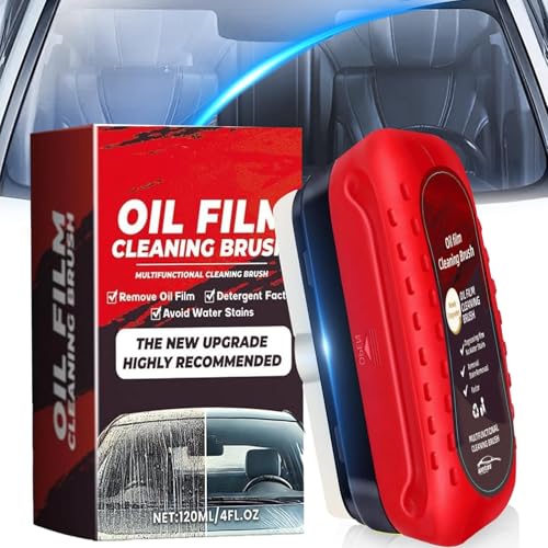 QUANROL Automotive Oil Film Cleaning Brush – New Glass Coating for Windshield Oil Film Remover – Strong Cleaning Brush for Improved Windshield Clarity & Visibility