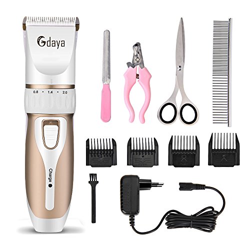Gdaya Cortapelos Eléctrico Inalámbrico para Perros,Professional Rechargeable Cordless Kit de Cortapelos para...