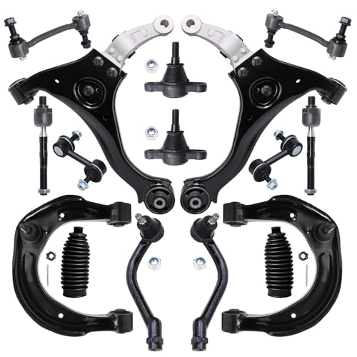 Image of Detroit Axle - Front End 16pc Suspension Kit for 2006 2007 2008 Hyundai Sonata, 4 Control Arms 4 Tie Rods 2 Ball Joints 4 Front and Rear Sway Bars 2 Boots Replacement
