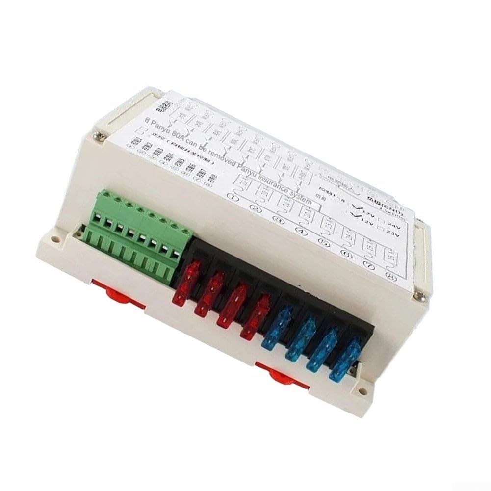 12V 30A Pannello Interruttore Con Scatola Fusibili a 8 Canali Per Camper Camper Barca Controllo DC Bianco