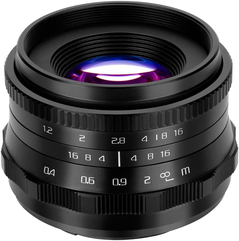 JINTU 35mm F1.2 Portrait Lens Manual Focus Large Aperture Compatible with Sony E-Mount Mirrorless Cameras A6000 A6100 A6600 A6400 A6500 A5000 A5100 A6300 NEX 3 5R A7IV A7II A7III A7RIII Black
