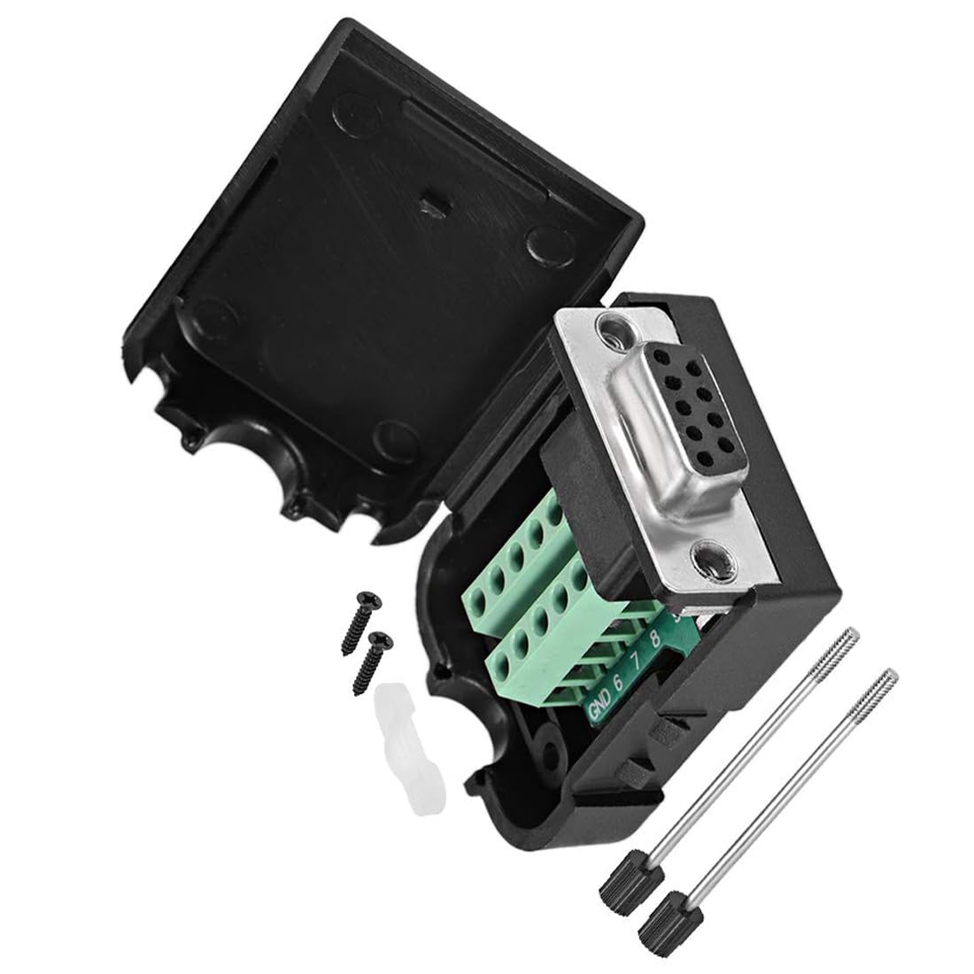 TA-VIGOR D-Sub DB9 Breakout Board Connector 9 Pin 2 Row RS232 Solderless Terminal Block Female Adapter with Screws for CNC Machine PC Printer