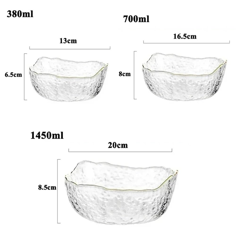 Tazón grande de vidrio multifuncional Tazón de vidrio for mezclar Tazón de almacenamiento de vidrio Fácil de limpiar Durable y adecuado for preparar ingredientes Sostener frutas y mezclar ensaladas Ma