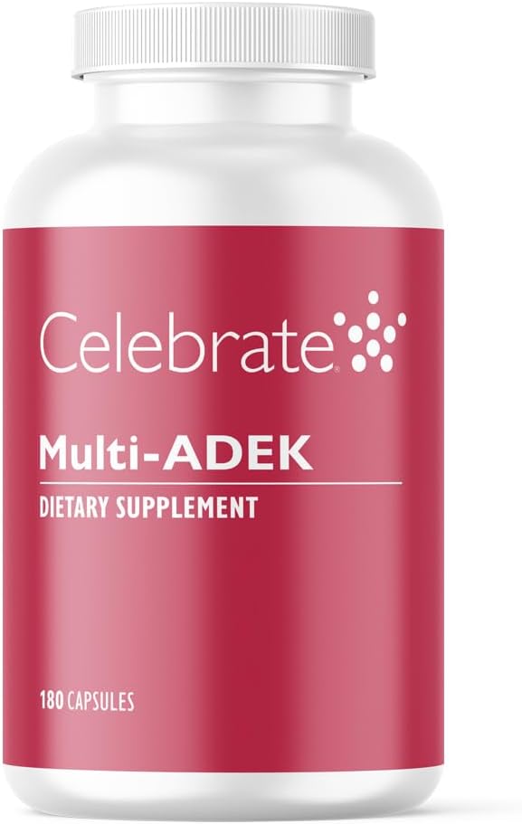 - Celebrate Vitamins Multi ADEK, Iron Free – Daily Bariatric Multivitamin, High Level of Vitamins A, D, E, K & B12 for Duodenal Switch Surgery Patients (180 Capsules)