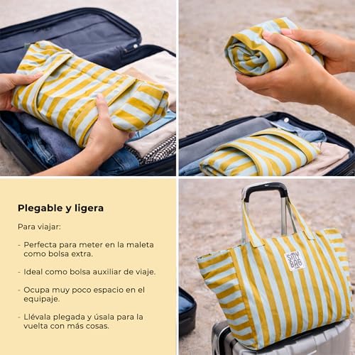 Bolsa de Playa Mujer Menorca PONETTE de 64x35x23,5 cm con Neceser 4