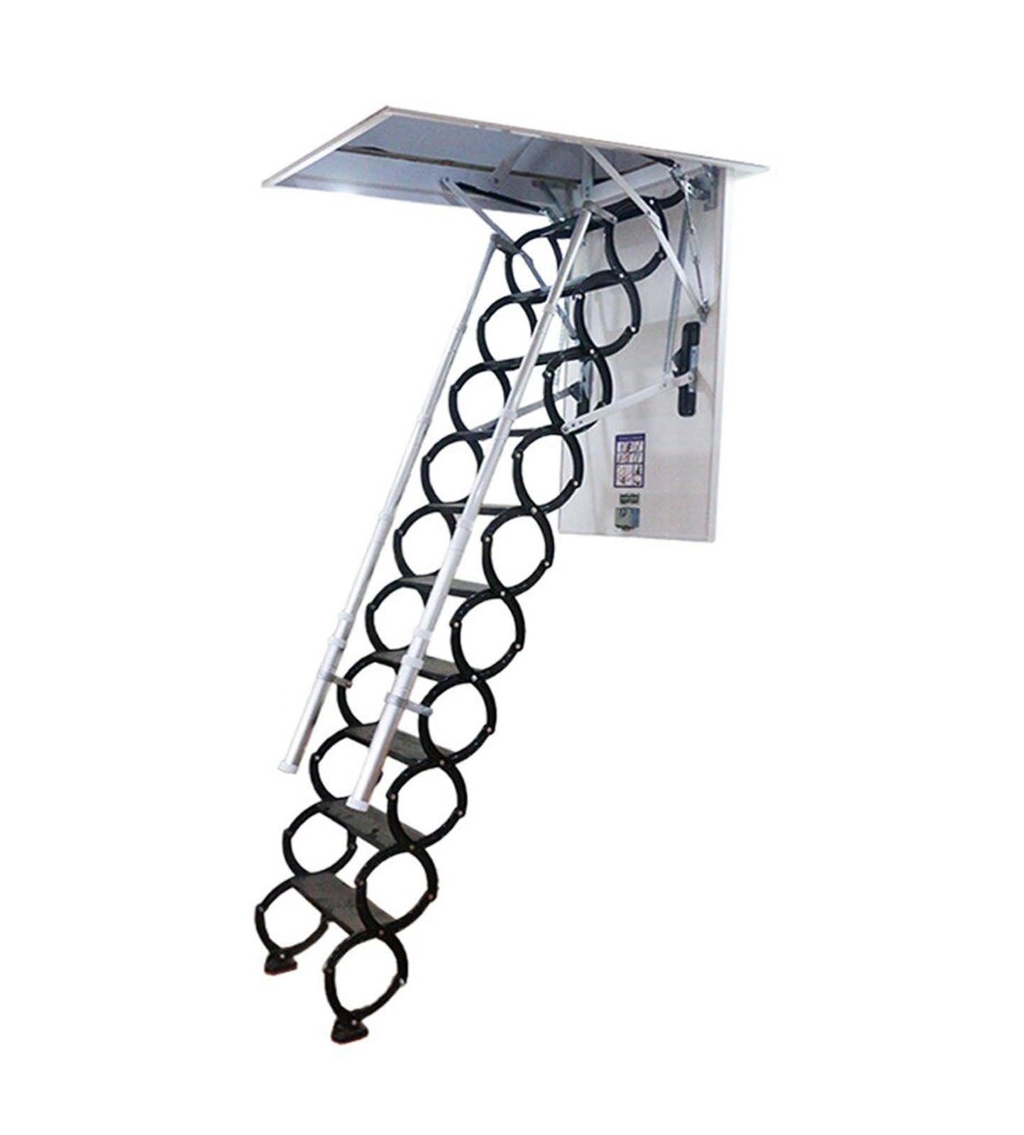 loft ladders Electric Retractable Attic Ladder Ceiling Pull Down Folding Loft Stairs with Handrail Hidden Extension Stair pull down(80 * 90cm)