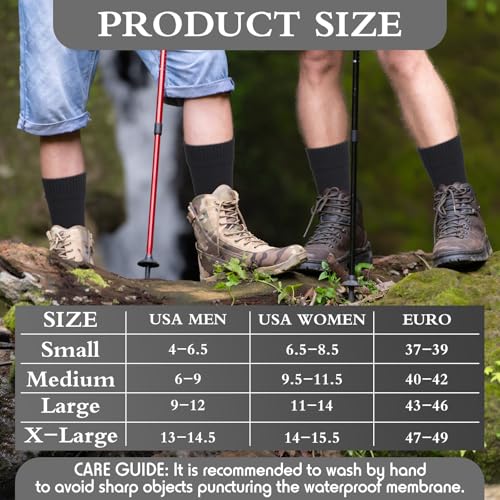 Jeyiour 2 Pairs Waterproof Socks Unisex Waterproof Breathable Outdoor Skiing Hiking Wading Fishing Socks for Men Women3