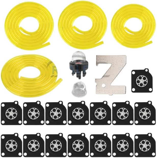 Replacement Auto Parts For 15X Metering Diaphragm Repair Kit W/Fuel Lines For Zama C1U Carburetor A015010Mod-R36R-29294