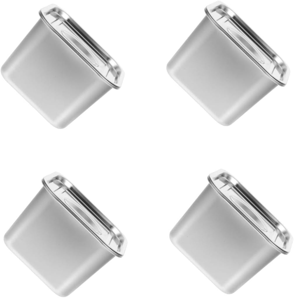 SECFOU 4pcs Stainless Steel Spice Jar with Lid Condiment Canister for Home Kitchen Stylish Spice Container Dustproof Design Storage for Seasoning