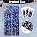 Tingjoo 3 Pack Galaxy Foil Curtains Backdrop for Space Themed Party Decorations, 3.3 x 6.6 ft Blue Iridescent Tinsel Curtains, Foil Fringe for Photo Booth, Outer Space Movie Birthday or Alien Party