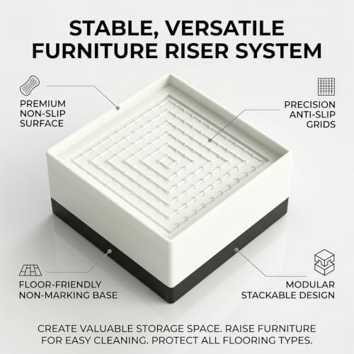 Soportes antideslizantes para muebles cuadrados elevadores de cama y sofá color albaricoque 4