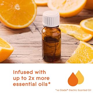 Glade Diffuseur d'huile parfumée électrique pour aromathérapie et recharge, désodorisant à brancher pour la maison, pur bonheur avec parfum orange et néroli, 20 ml